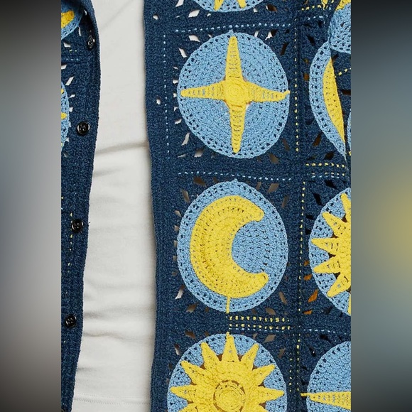 Star Moon Pattern Short Sleeve Crochet
Shirt Top - Picture 5 of 5